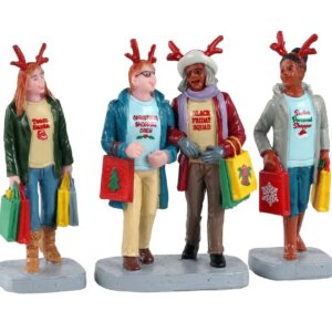 Girls Christmas Shopping Trip, Set of 3 - figurines