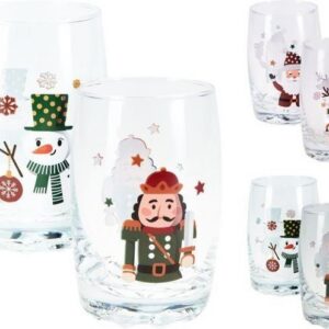 Drinking Glass Set Christmas 10cm 300ml