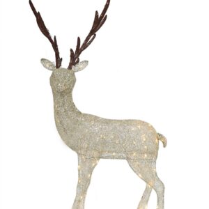 Reindeer-Mesh Fabric Standing Elk 62" (155cm) H, 120 Warm White LED's