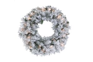 Wreath - 28"(70cm) Prelit Flocked