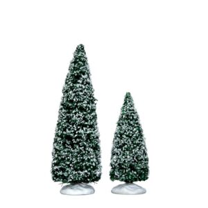 Snowy Juniper Tree, Medium, Small, Set of 2