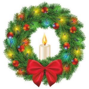 STATIX Window Decal - Wreath 1LED 6hr Timer 25cm