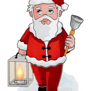 STATIX Window Decal - Santa 1LED 6hr Timer 25cm
