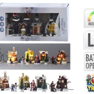 Village Scene Set of 10 LED 37cm