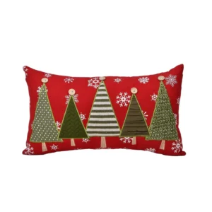 Christmas Cushion w/ Embroidered Xmas Tree