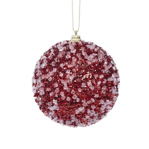 Baubles 80mm Red Crystals