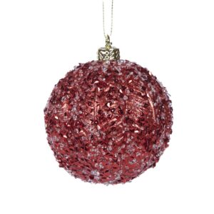 Baubles 80mm Red Ornate