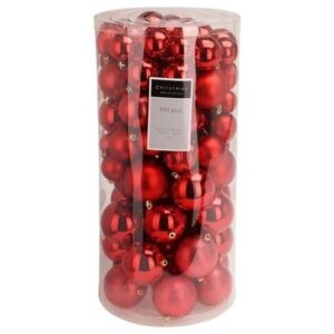 Bauble Set Red 100pc