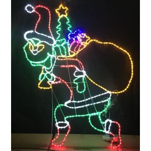Grinch with Sack-LED Frame 145cm