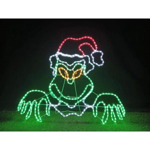 Grinch Peeping-LED Frame 100cm