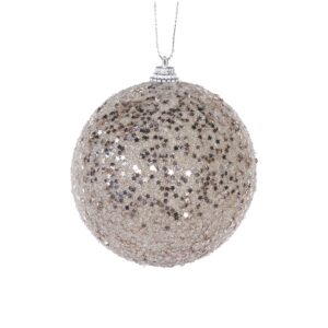 Baubles 80mm Matte Champagne Stars