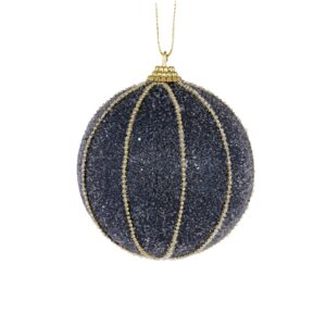 Baubles 80mm Midnight Blue Ribbed