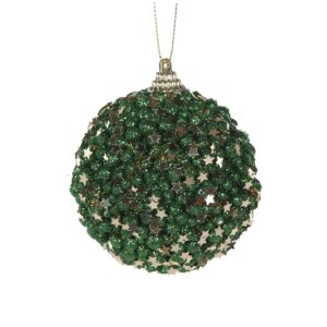 Baubles 80mm Emerald Green Stars