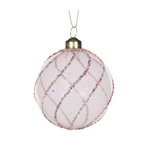 Baubles 80mm Pink Sprinkles Swirl