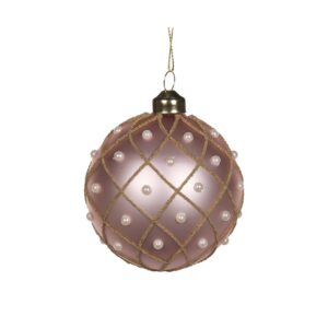 Baubles 80mm Pink Quilted Pearl