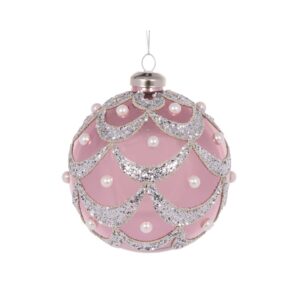 Baubles 100mm Pink Embellished Pearl