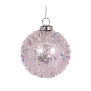 Baubles 80mm Light Pink Sparkles