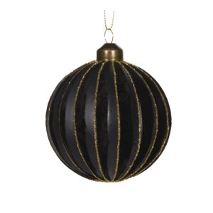 Baubles 80mm Matte Black Ribbed