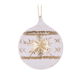 Baubles 80mm Gold Snowflake Etched