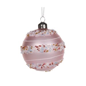 Baubles 80mm Pink Candy Swirl
