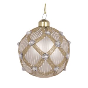 Baubles 80mm Champagne Deco