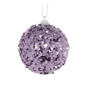 Baubles 80mm Lilac Glitter Flake