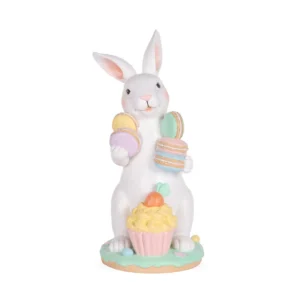 Macaron Bunny Standing with Cupcake