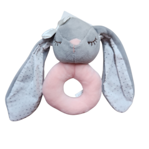 Bunny Rattle Pink/Grey