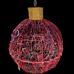Christmas Display Bauble with Red Lights