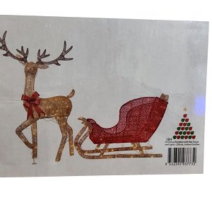 Sleigh and Reindeer with Lights Indoor/Outdoor, L 205cm