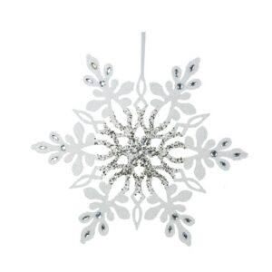 White Glitter Snowflake 38cm