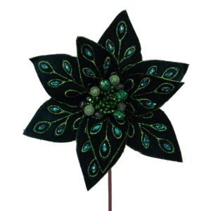 Emerald Jewelled Poinsettia 29cm