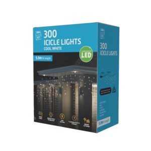 LED Icicle Lights 300 Cool White