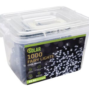 Solar Fairy Lights 1000 Cool White