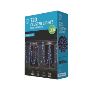 LED Cluster Lights 720 White/Blue