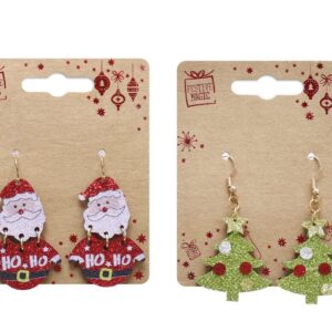Christmas Earrings Novelty Glitter