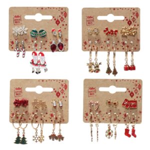Christmas Earrings Festive Theme 6pk