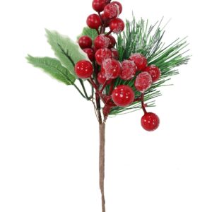 Pine Berries Pick 24cm
