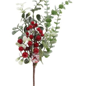 Foliage Berry Pick w/Bell 32cm