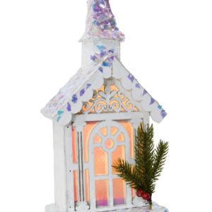 LED White Church Iridescent 36cm