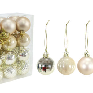 Baubles 40mm 24pk Champagne