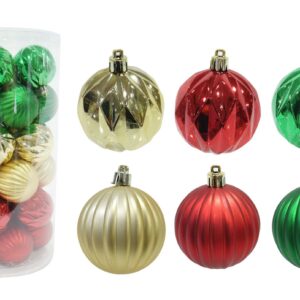 Baubles 60mm Candy Floss Red Green