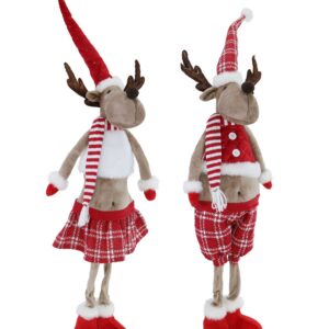 Standing Reindeer Tartan Midriff Top 70cm
