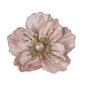 Clip on Magnolia Sheer Pink Glitter