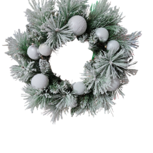 Green Flocked Wreath 50cm