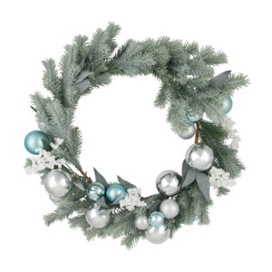 SAGE SILVER BAUBLE WREATH
