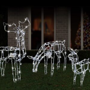 Reindeer Family 3pc LED Animated