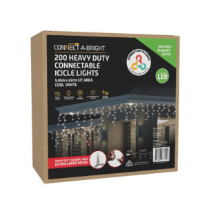 Heavy Duty Icicle Lights 200 Cool White