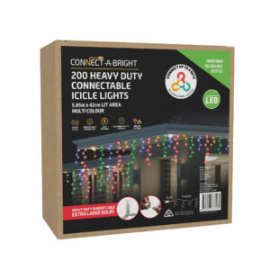Heavy Duty Icicle Lights 200 Multicolour