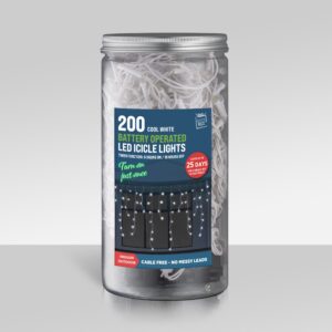 LED Icicle Lights 200 Battery OP